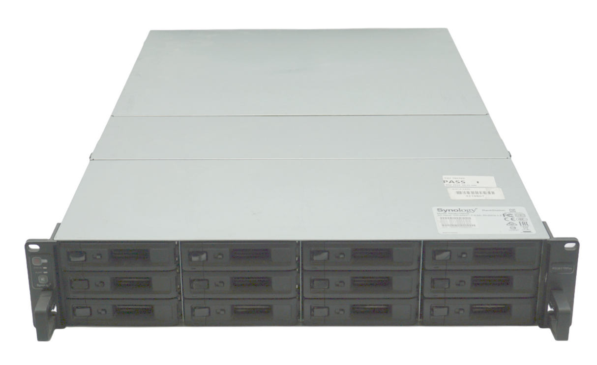 Synology RS3617RPxs NAS rackable 12 baies : 64 Go de RAM, 10GbE (SFP+, RJ45), sans disque