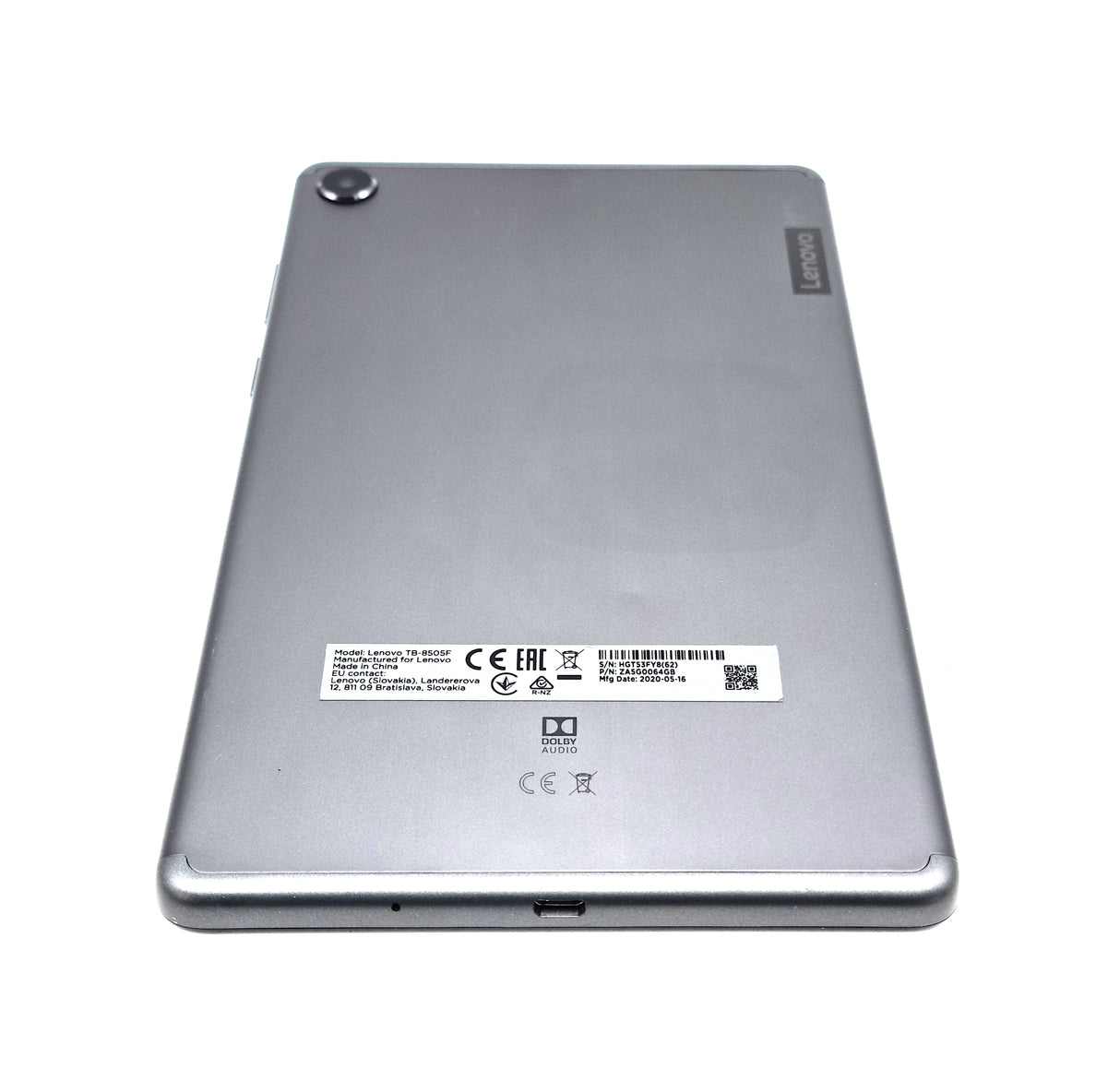 Tablette Lenovo Tab M8 HD 8", 32 Go, Wi-Fi, Gris fer, TB-8505F