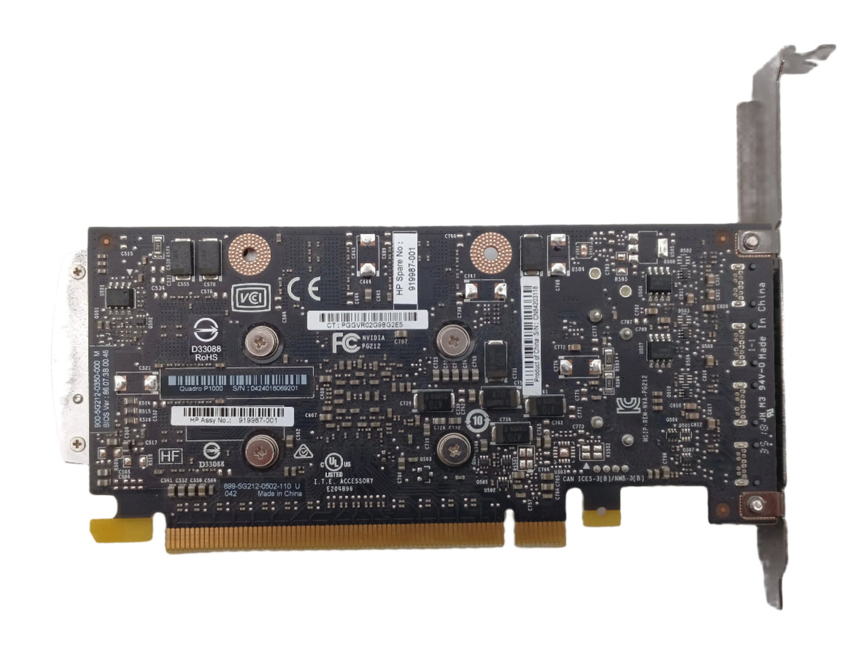 HP 919987-001 Nvidia Quadro P1000 4GB Quad Mini-DisplayPort Graphics Card