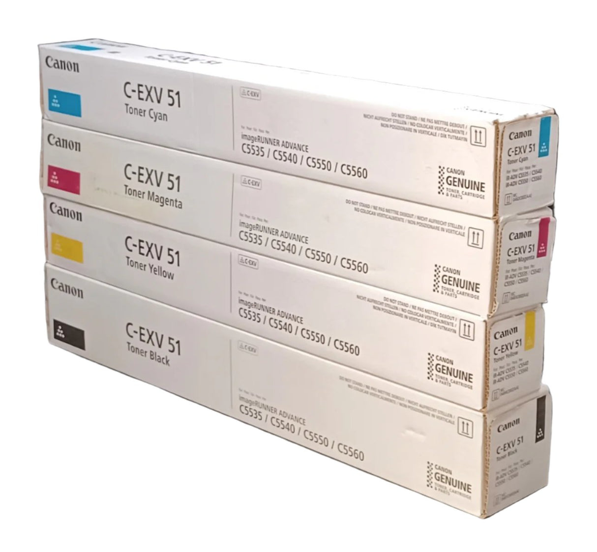 Kit de toners authentiques scellés Canon C-EXV 51 CMYK pour imageRUNNER ADVANCE