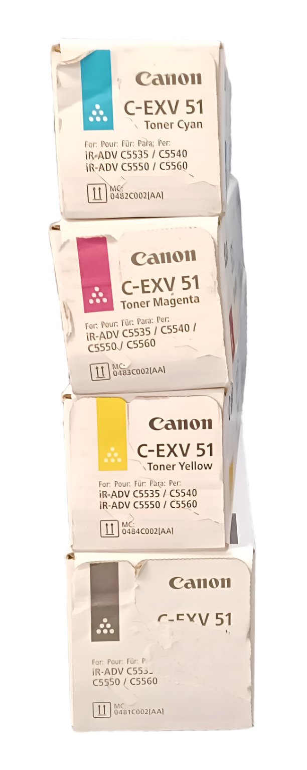 Kit de toners authentiques scellés Canon C-EXV 51 CMYK pour imageRUNNER ADVANCE
