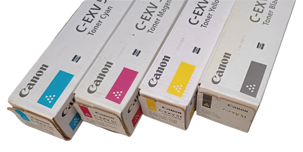 Kit de toners authentiques scellés Canon C-EXV 51 CMYK pour imageRUNNER ADVANCE