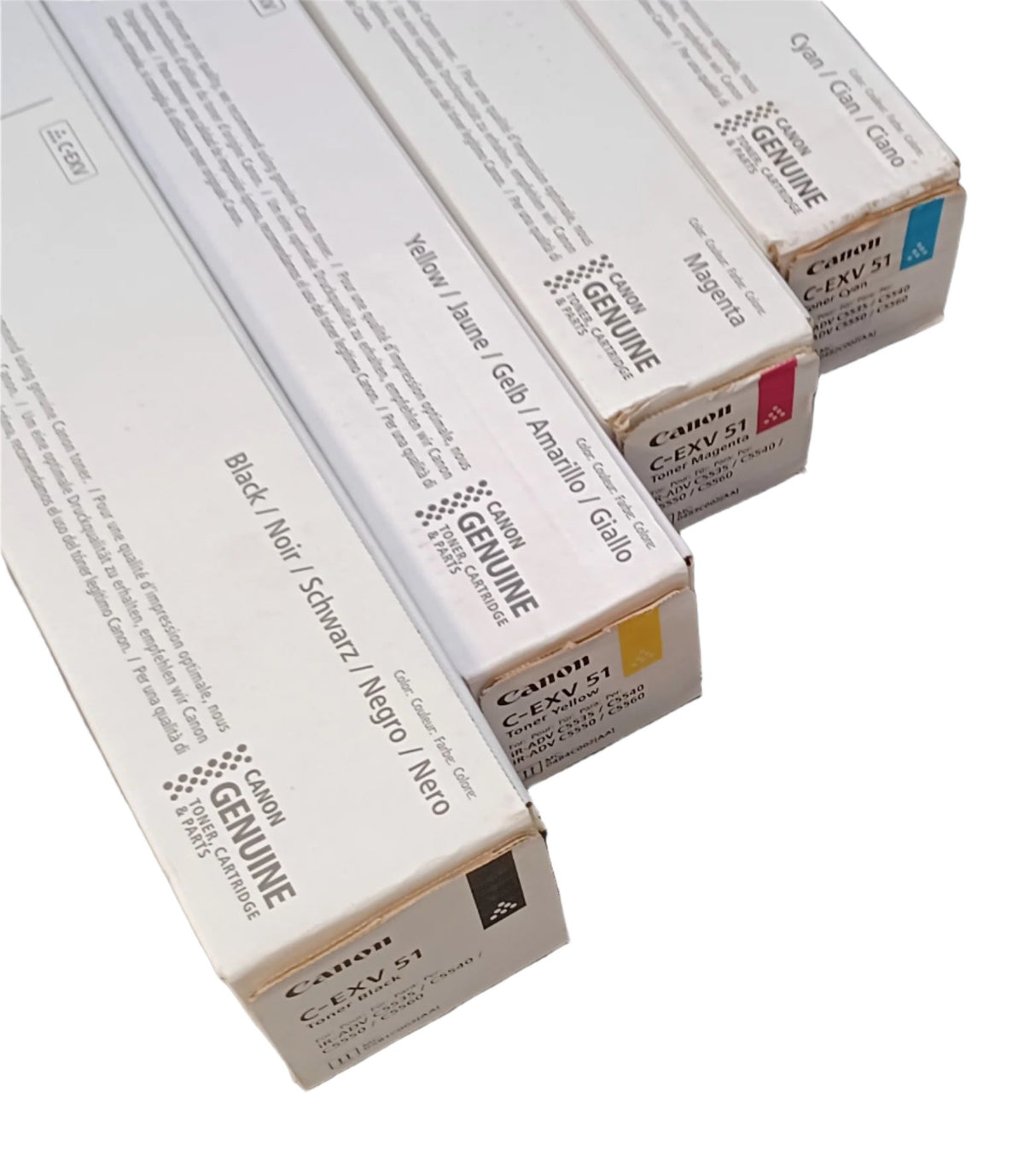 Kit de toners authentiques scellés Canon C-EXV 51 CMYK pour imageRUNNER ADVANCE