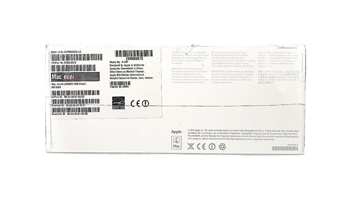 Apple Mac Mini 2014 Desktop, Core i7 4th Gen, 8GB RAM, 512GB SSD, NEW SEALED