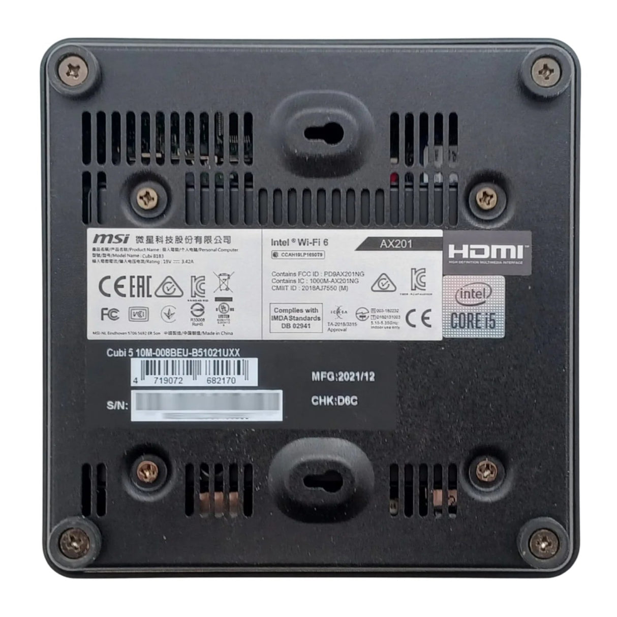 MSI Cubi B183 Nano-PC, 10th Gen i5 CPU 16GB RAM 256GB+512GB SSDs Windows 11 Home