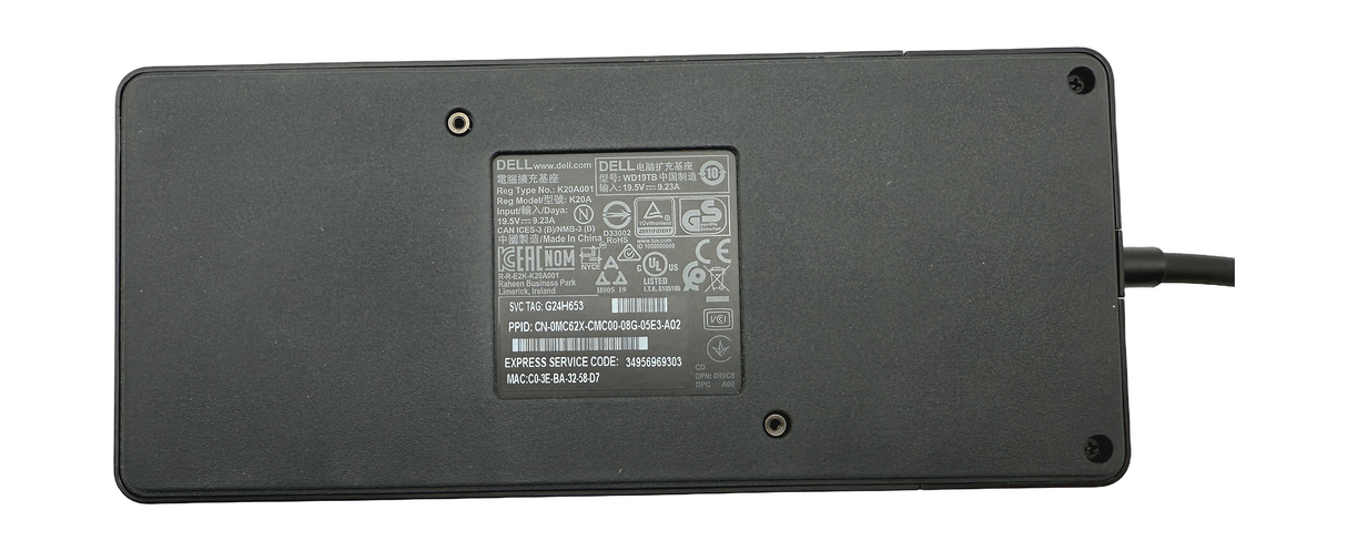 Dell WD19TB USB-C Thunderbolt Docking Station, DisplayPort, HDMI, With PSU