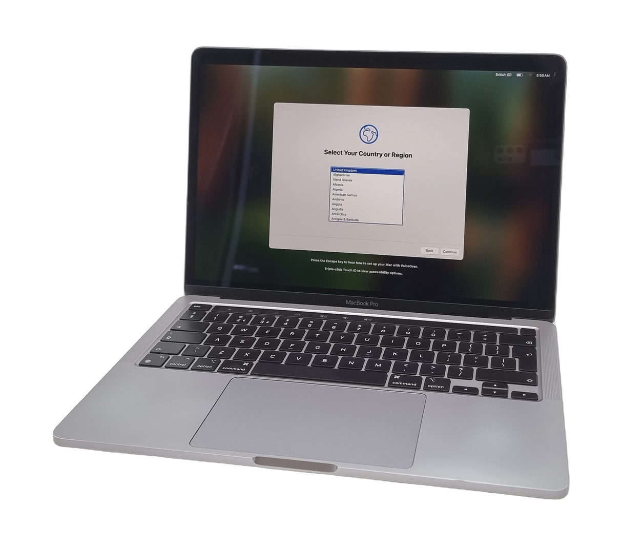 Apple MacBook Pro 2020 portable, 13" Apple Silicon M1, 8 Go de RAM, 512 Go de SSD, Sequoia