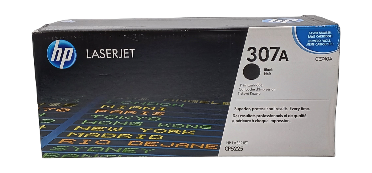 Authentique cartouche de toner laser noire haute capacité HP CE740A 307A, livrée "Departures"