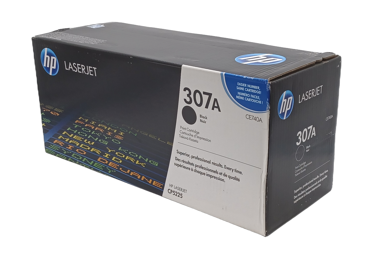 Authentique cartouche de toner laser noire haute capacité HP CE740A 307A, livrée "Departures"