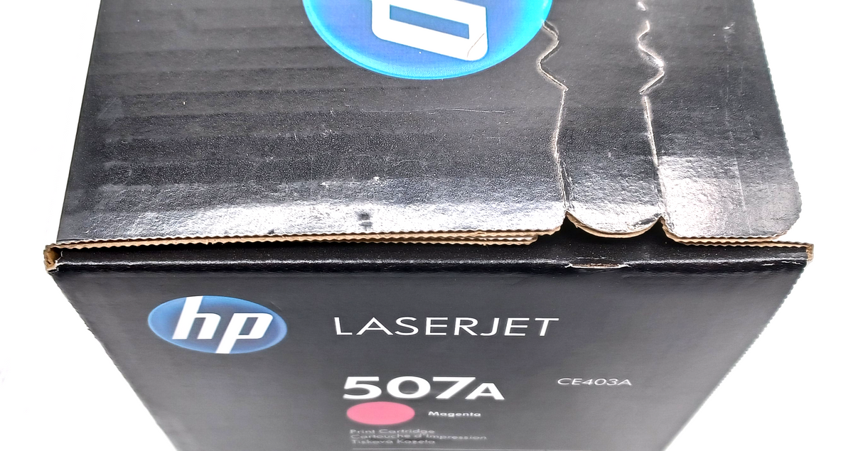 Cartouche de toner laser magenta HP authentique CE403A 507A, livrée dans l'emballage d'origine