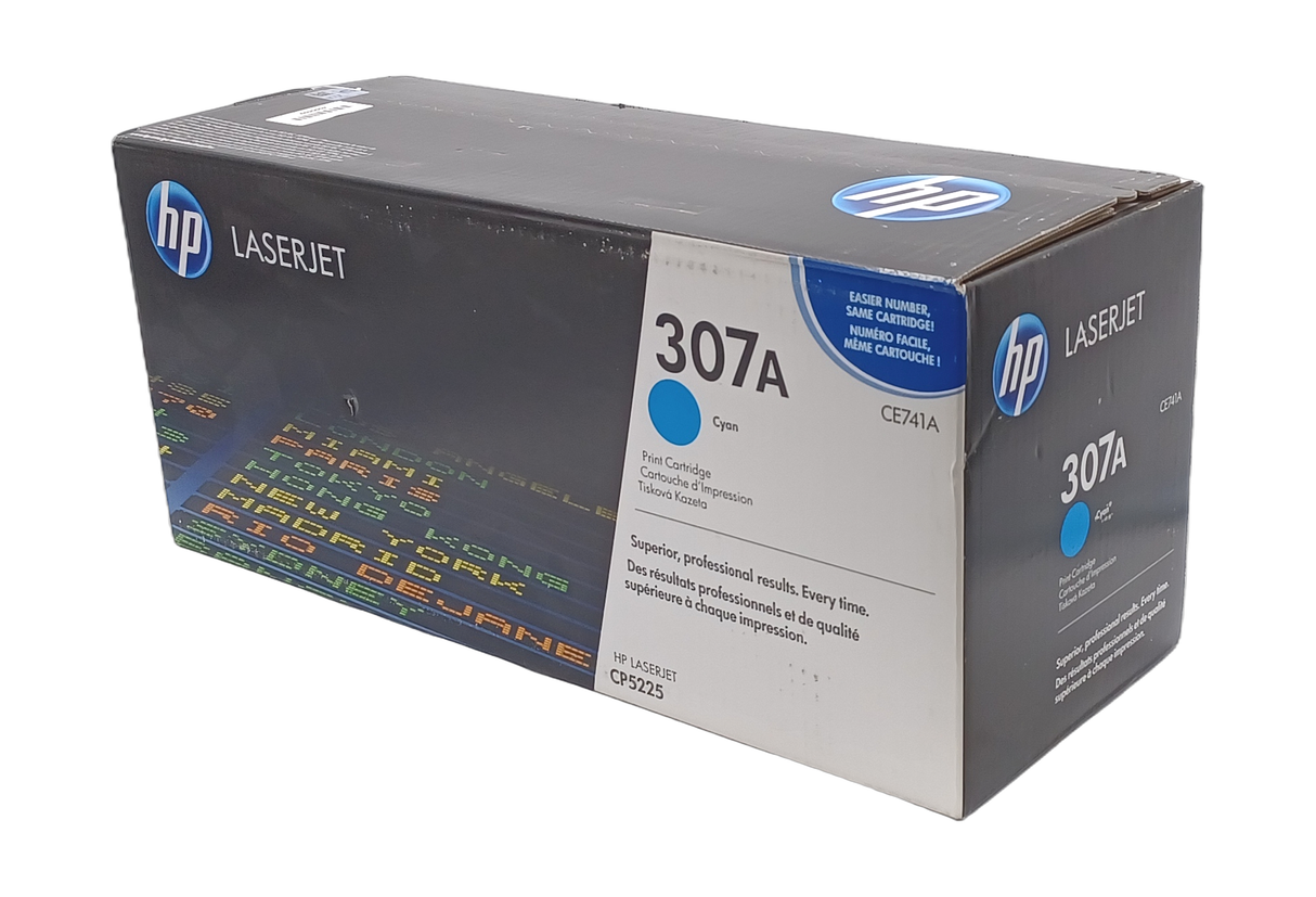 Genuine HP CE741A Cyan Laser Toner Cartridge 307A, Departures Livery