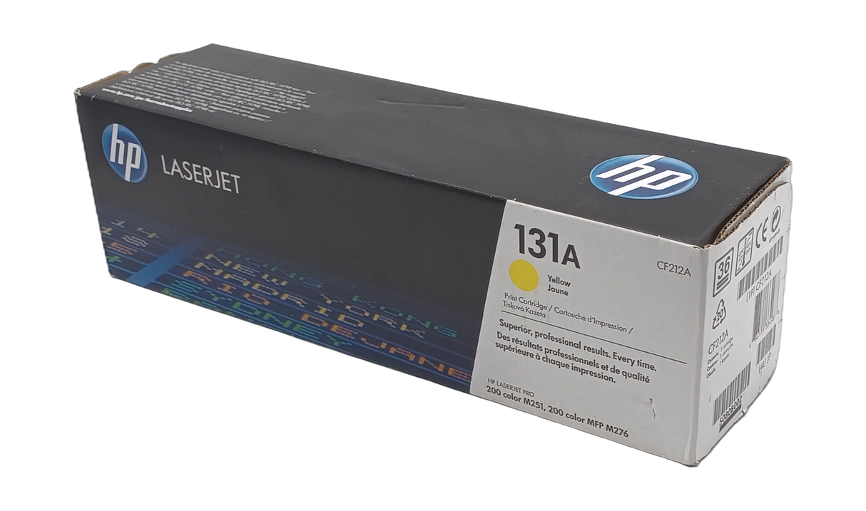 Véritable cartouche de toner laser jaune HP CF212A 131A, livrée "Departures"
