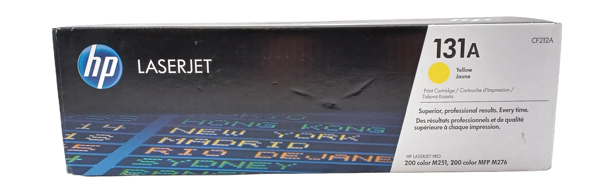 Véritable cartouche de toner laser jaune HP CF212A 131A, livrée "Departures"