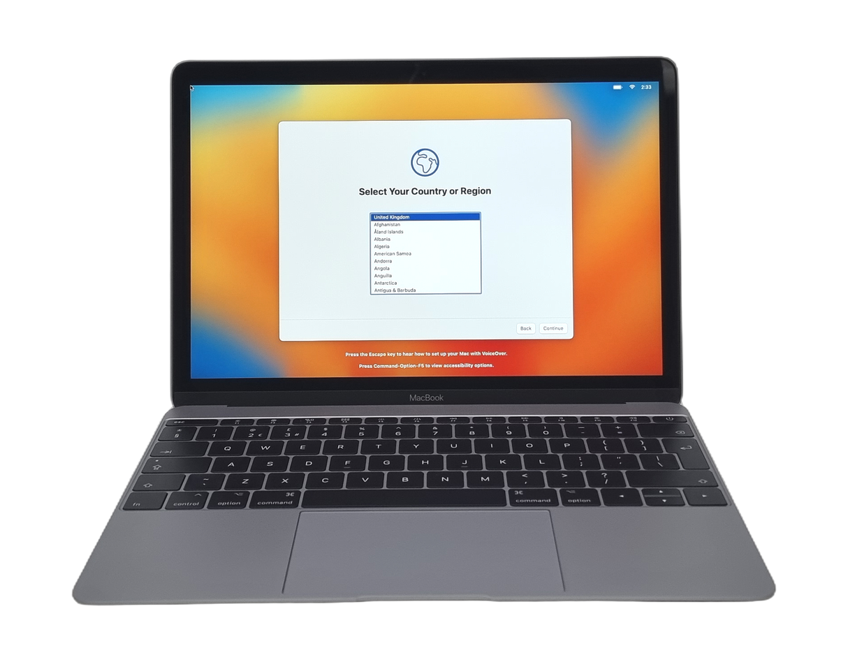 Ordinateur portable Apple MacBook 2017, 12" Core m3 7ème génération, 8 Go de RAM, 256 Go SSD, Ventura