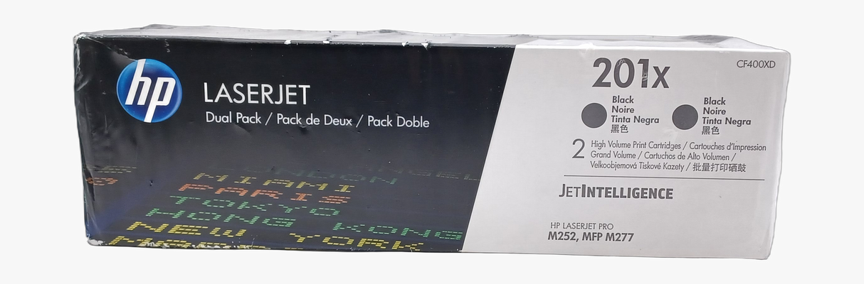 Véritable cartouche de toner noir haute capacité HP CF400XD, lot de 2, 201X, départs