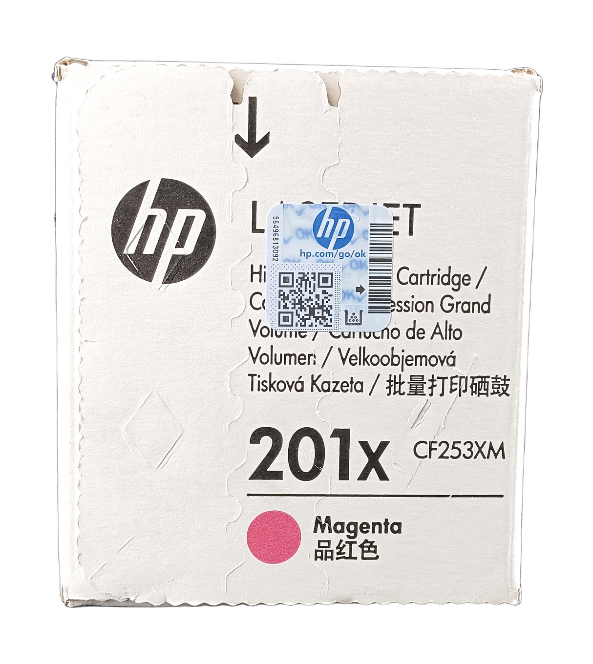 Genuine HP CF403X Magenta High-Yield Toner Cartridge 201X, Plain Box