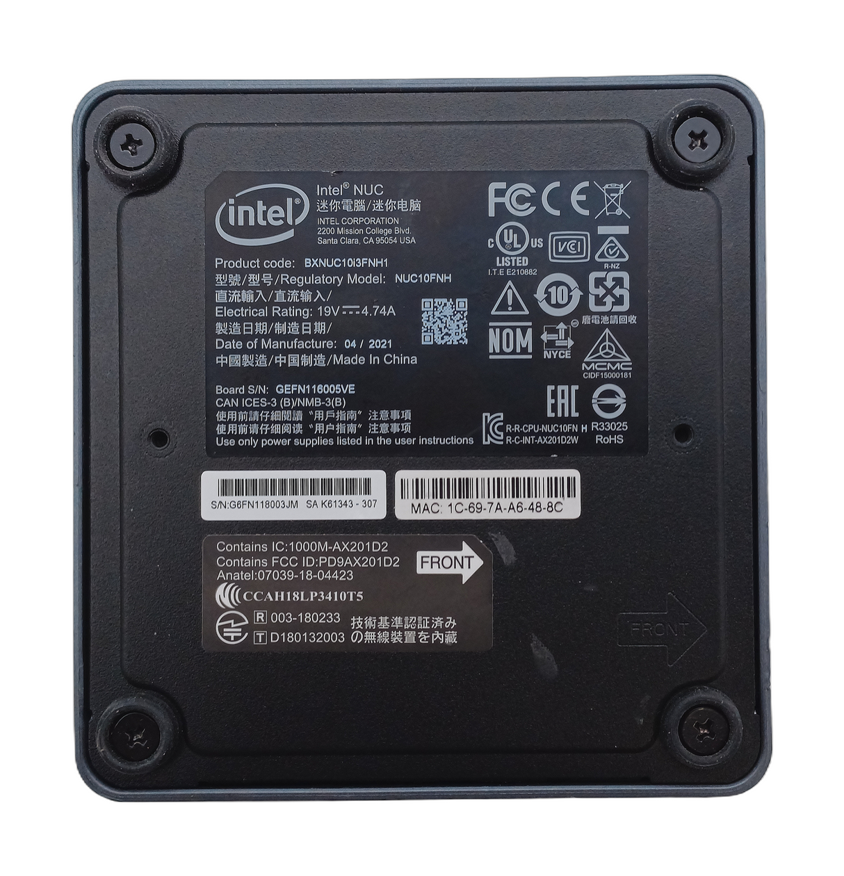 Intel 10th Gen NUC PC: 10th Gen i3 CPU, 8GB RAM, 256GB SSD, WiFi+BT, Windows 11