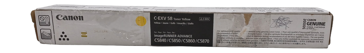 Cartouche de toner jaune Canon C-EXV 58 scellée d'origine pour imageRUNNER ADVANCE