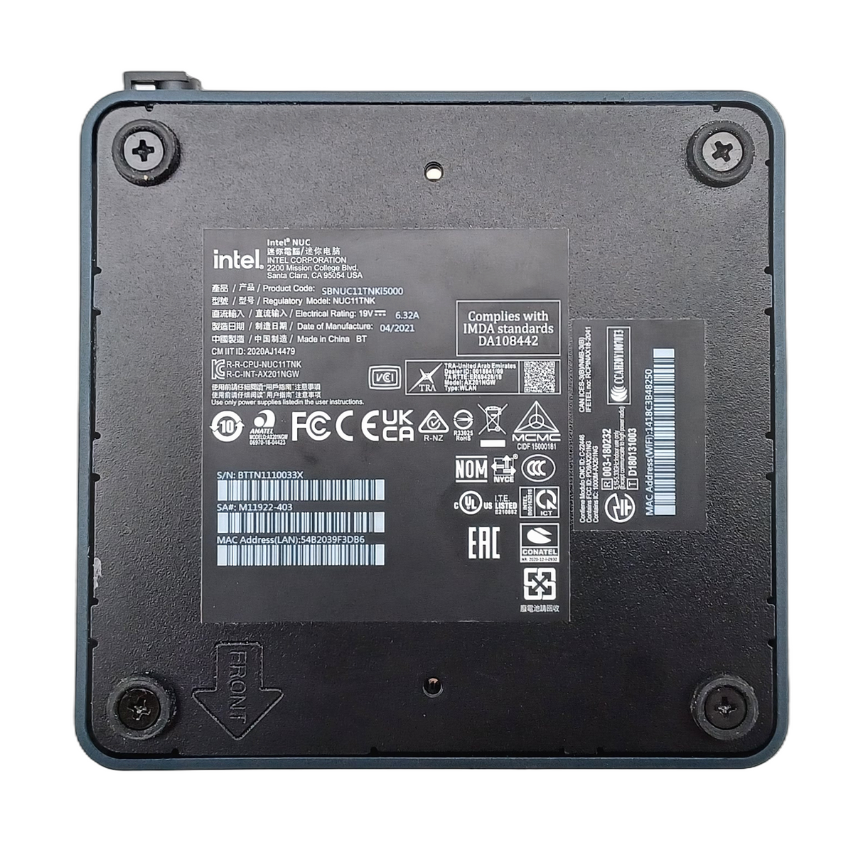 Intel 11th Gen NUC PC: 11th Gen i5 CPU, 8GB RAM, 256GB SSD, 2.5GbE, WiFi6, Win11