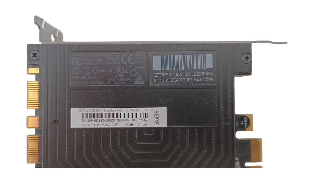 Carte graphique Zotac Nvidia GTX 1080 Ti Founders Edition 11 Go GDDR5X