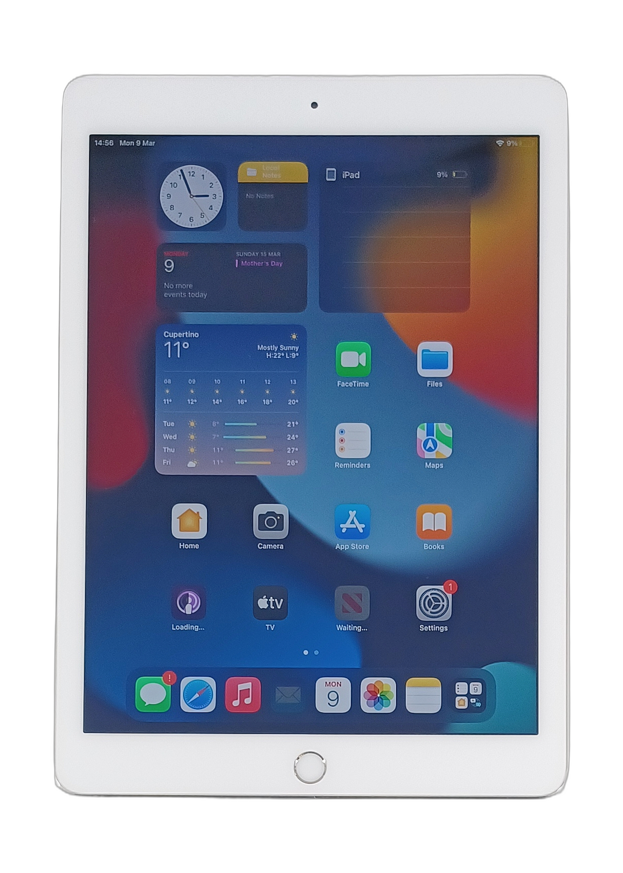 Apple iPad Air 2 Tablet, 64GB, WiFi, Silver, A1566
