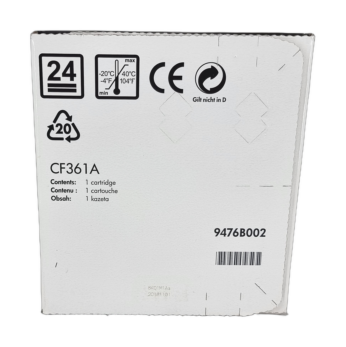 Genuine Sealed HP CF361A Cyan Print Cartridge 508A, Departures Livery BNIB