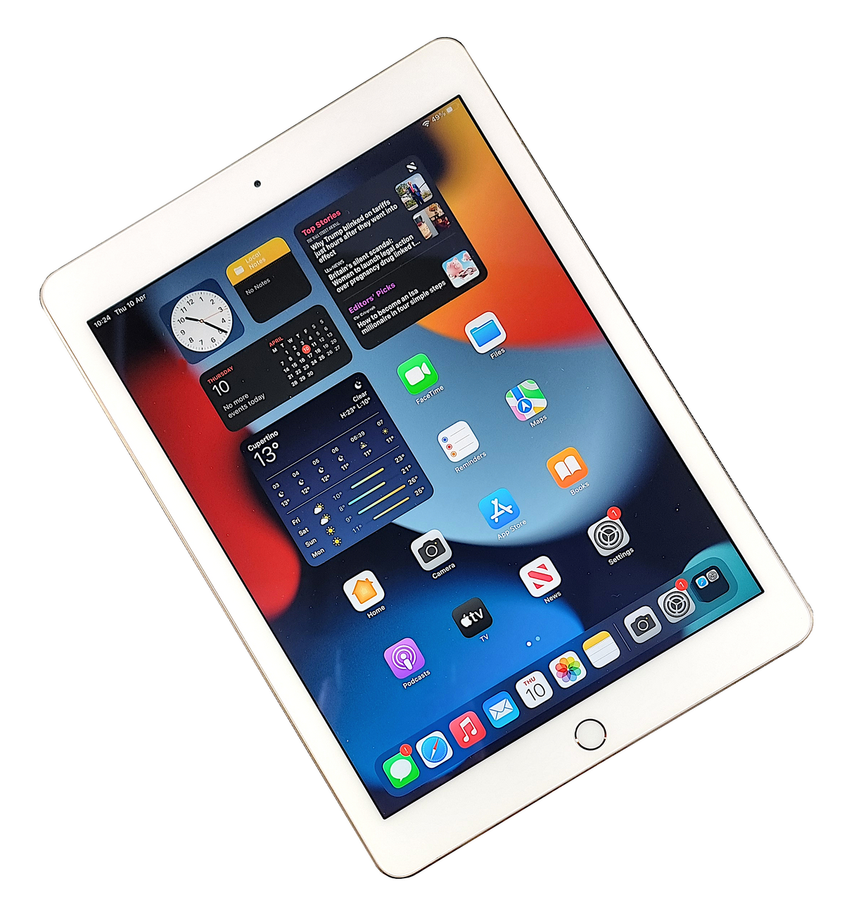 Apple iPad Air 2 Tablet, 16GB, Wi-Fi, Gold, A1566