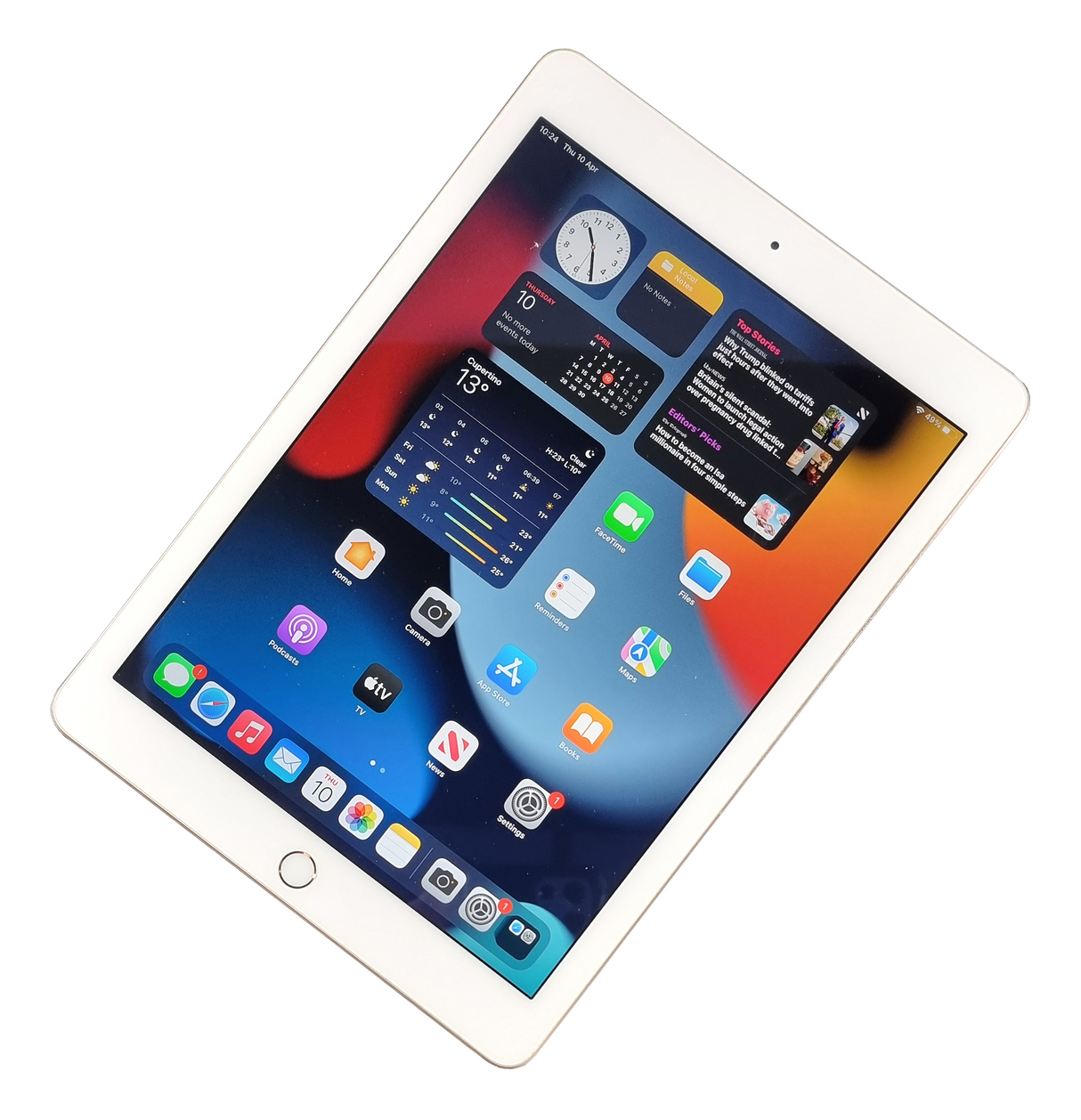 Apple iPad Air 2 Tablet, 16GB, Wi-Fi, Gold, A1566