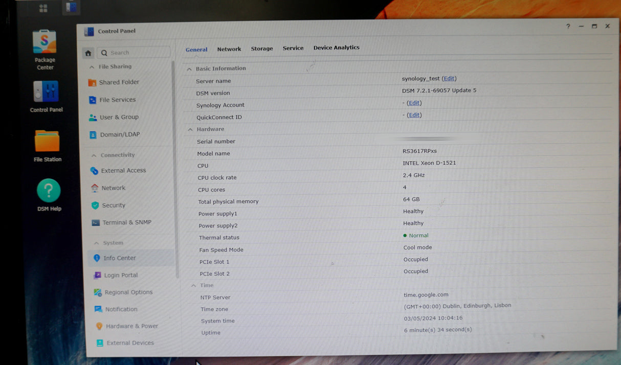 Synology RS3617RPxs NAS rackable 12 baies : 64 Go de RAM, 10GbE (SFP+, RJ45), sans disque