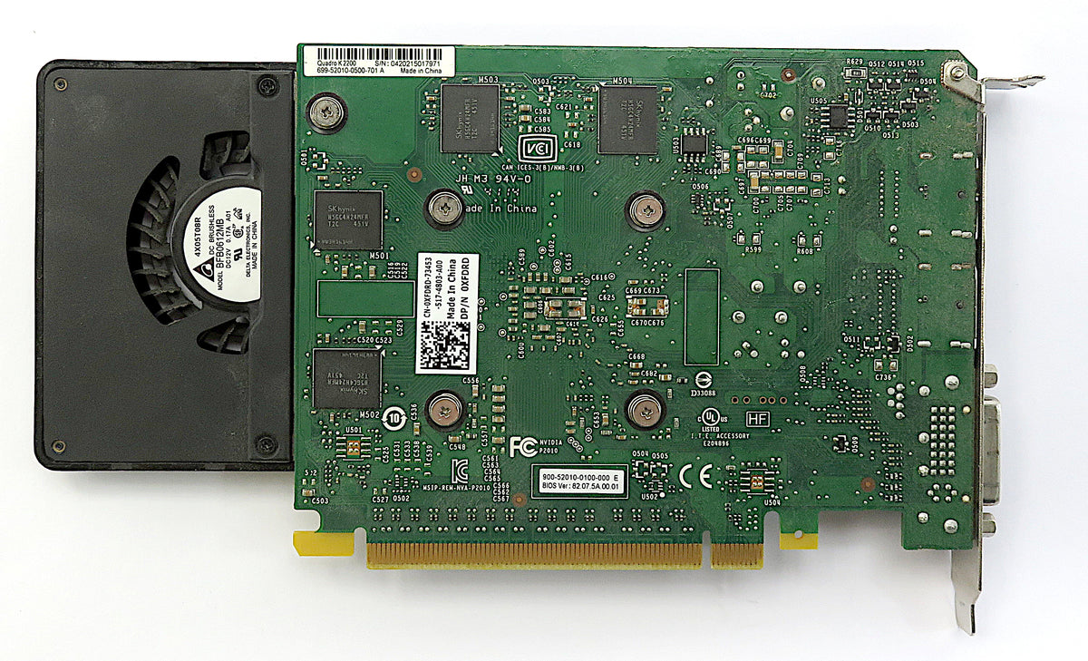 Carte graphique de station de travail Dell XFDRD Nvidia Quadro K2200 4 Go GDDR5 2xDP 1xDVI-I