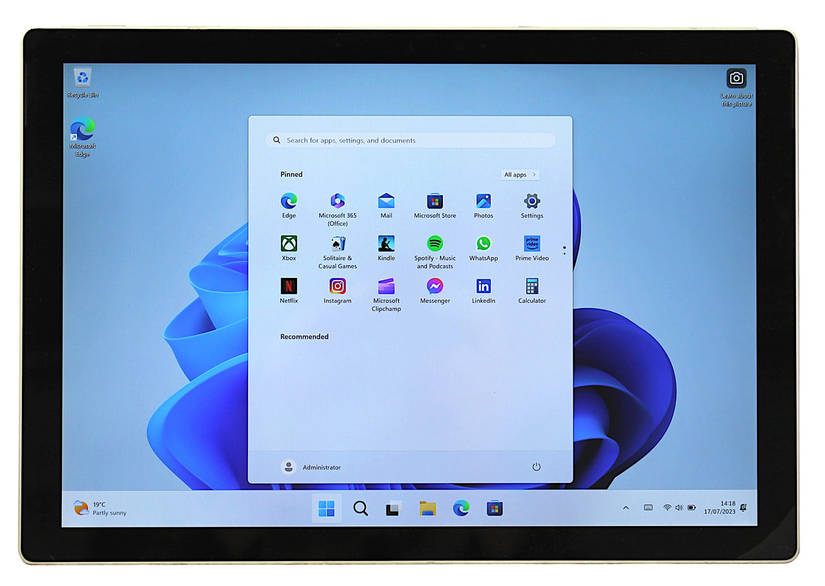 Microsoft Surface Pro 7+, 12,3" Core i5 de 11e génération, 8 Go de RAM, SSD de 256 Go
