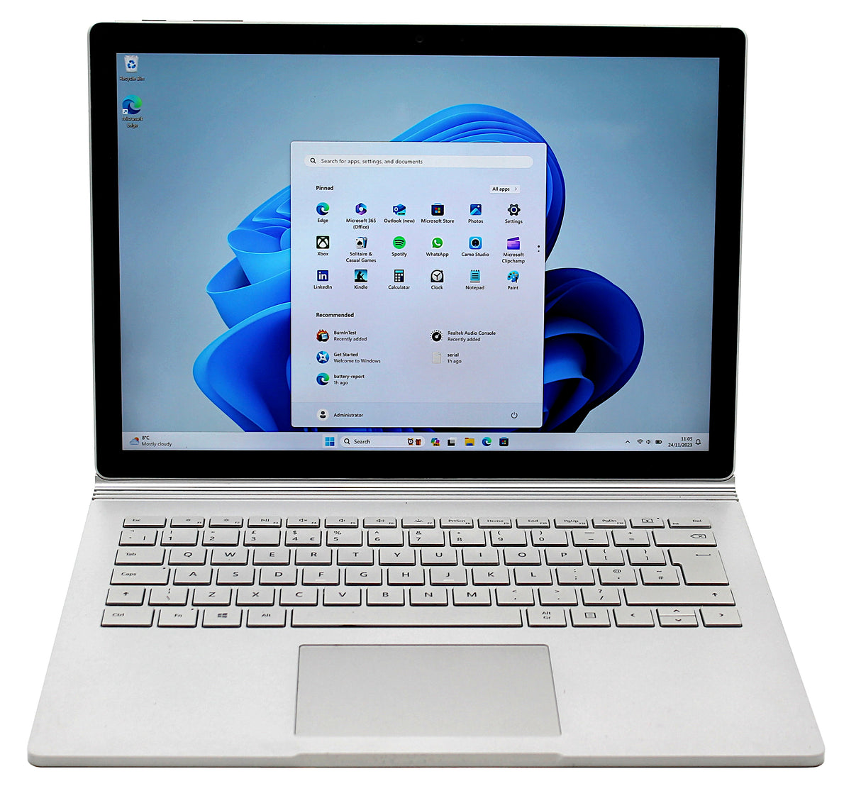 Microsoft Surface Book 2 Laptop, 13.5" i5 7th Gen, 8GB RAM, 256GB SSD