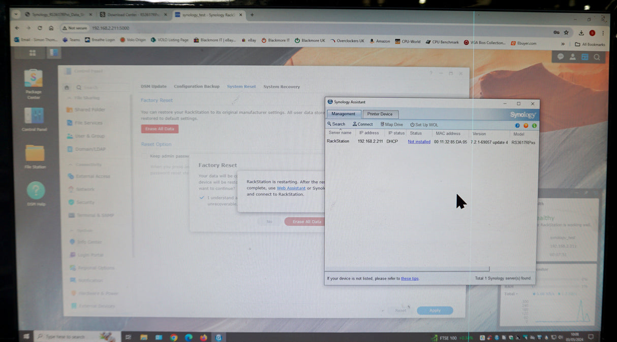 Synology RS3617RPxs 12-Bay Rackmount NAS: 64GB RAM, 4x10GbE (RJ45), Diskless