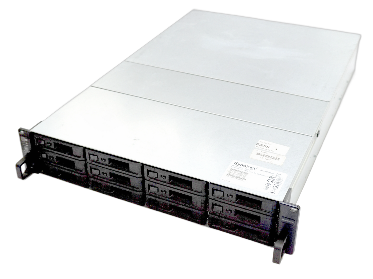 Synology RS3617RPxs 12-Bay Rackmount NAS: 64GB RAM, 4x10GbE (RJ45), Diskless