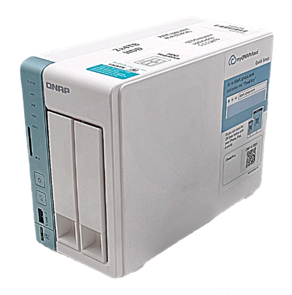 QNAP TS-251A 2-Bay Desktop NAS: 8GB RAM, 2x4TB Hard Drives, Updated Firmware