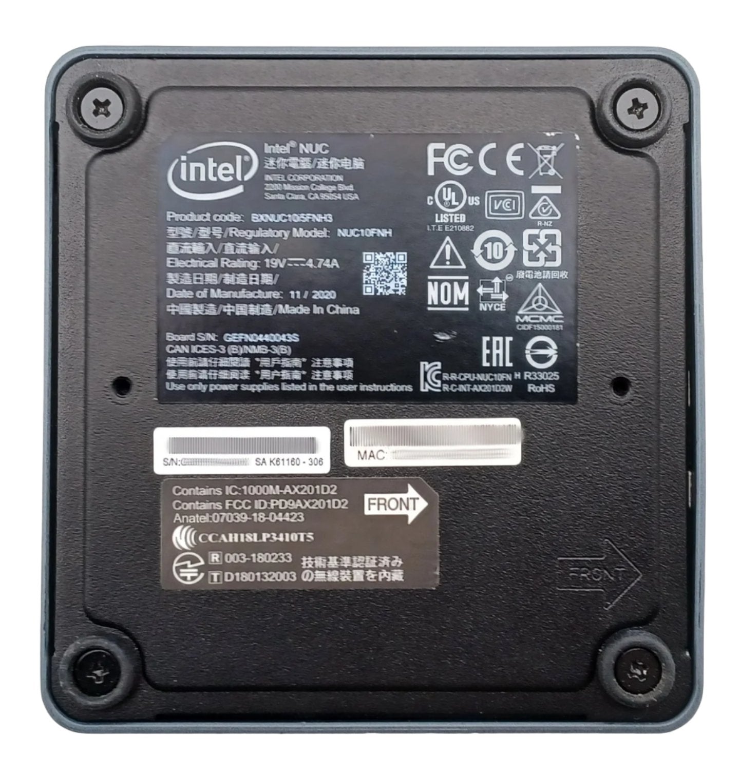 Intel 10th Gen NUC PC: i5 CPU, 8GB RAM, 256GB M.2 SSD, WiFi+BT