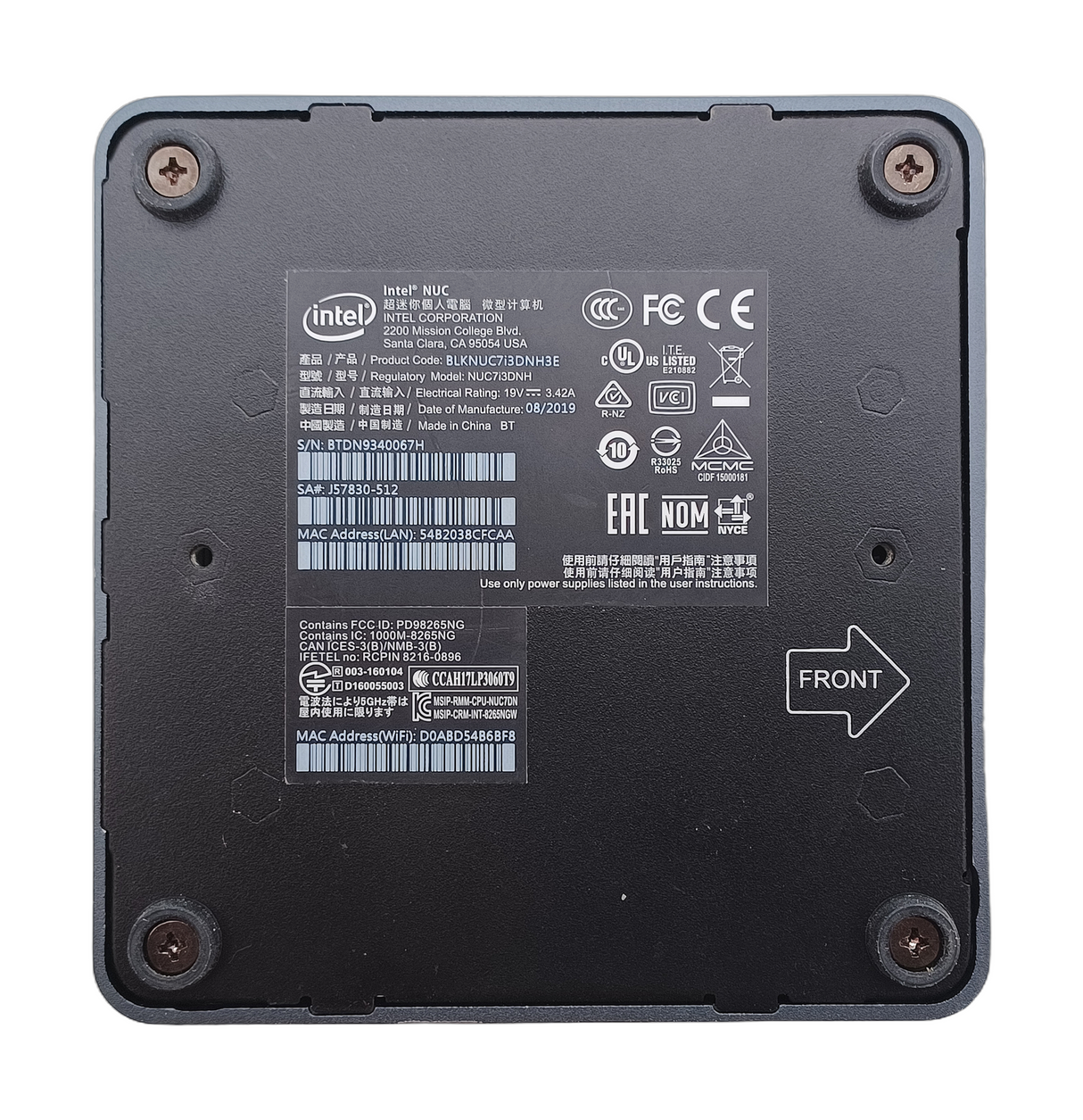 Mini PC Intel NUC 7ème génération : Processeur i3, 8 Go de RAM, SSD 128 Go, Wi-Fi+BT, Windows 10