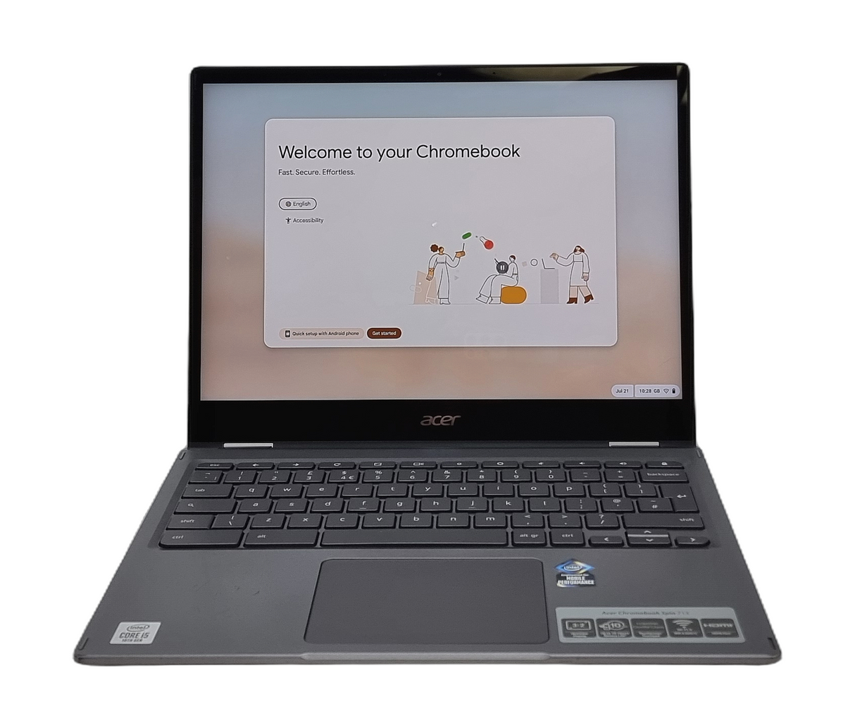 Ordinateur portable 2-en-1 Acer Chromebook Spin 713, écran 13" Core i5 10e génération, 8 Go de RAM, 128 Go SSD