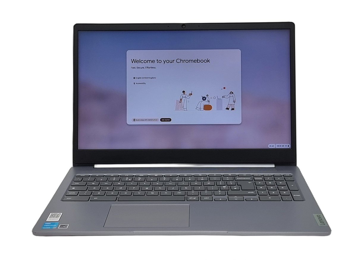 Lenovo IdeaPad 3 Chromebook, 15" Pentium Silver N6000, 4 Go RAM, 128 Go eMMC