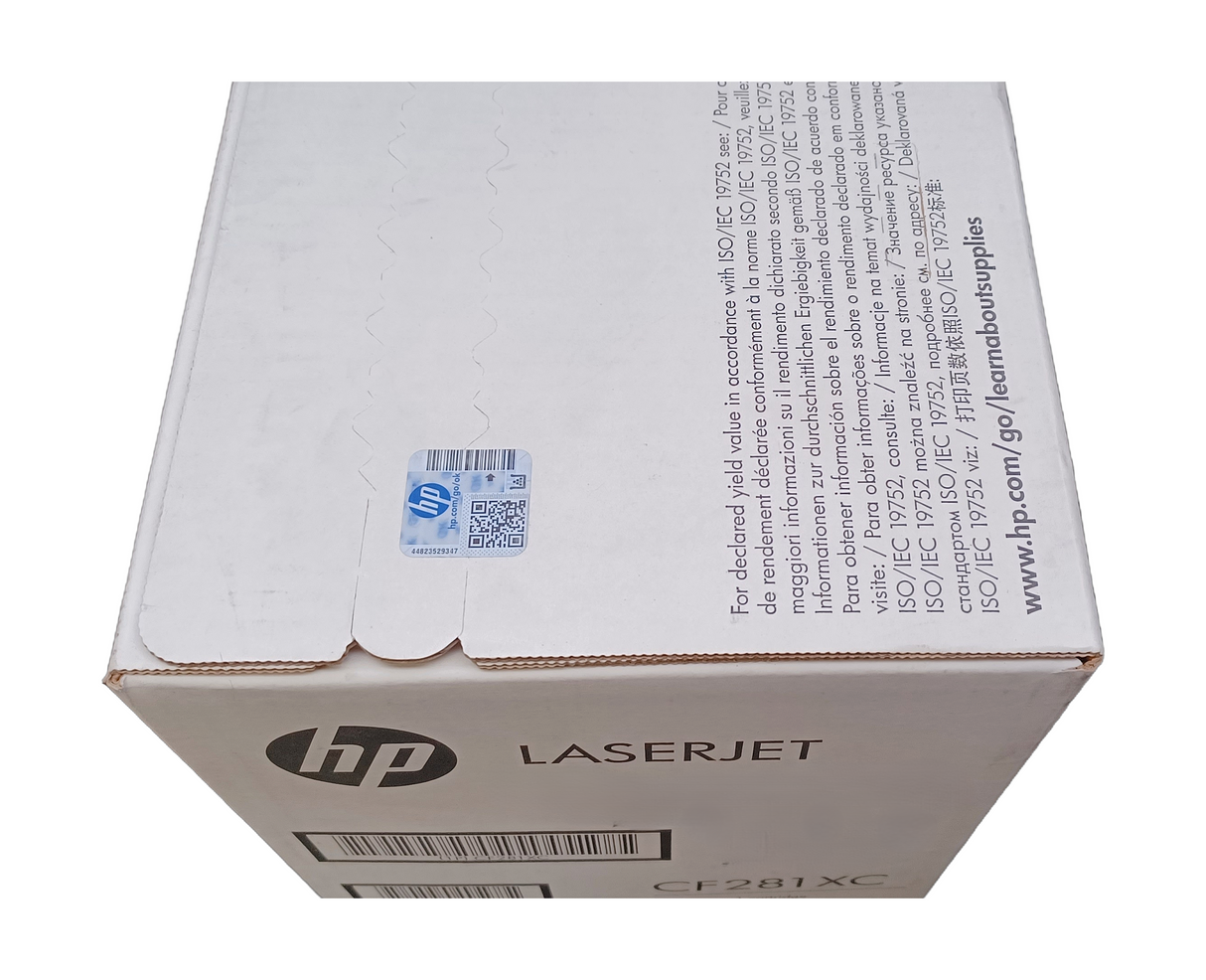 Cartouche de toner laser noire haute capacité HP CF281XC authentique, boîte simple