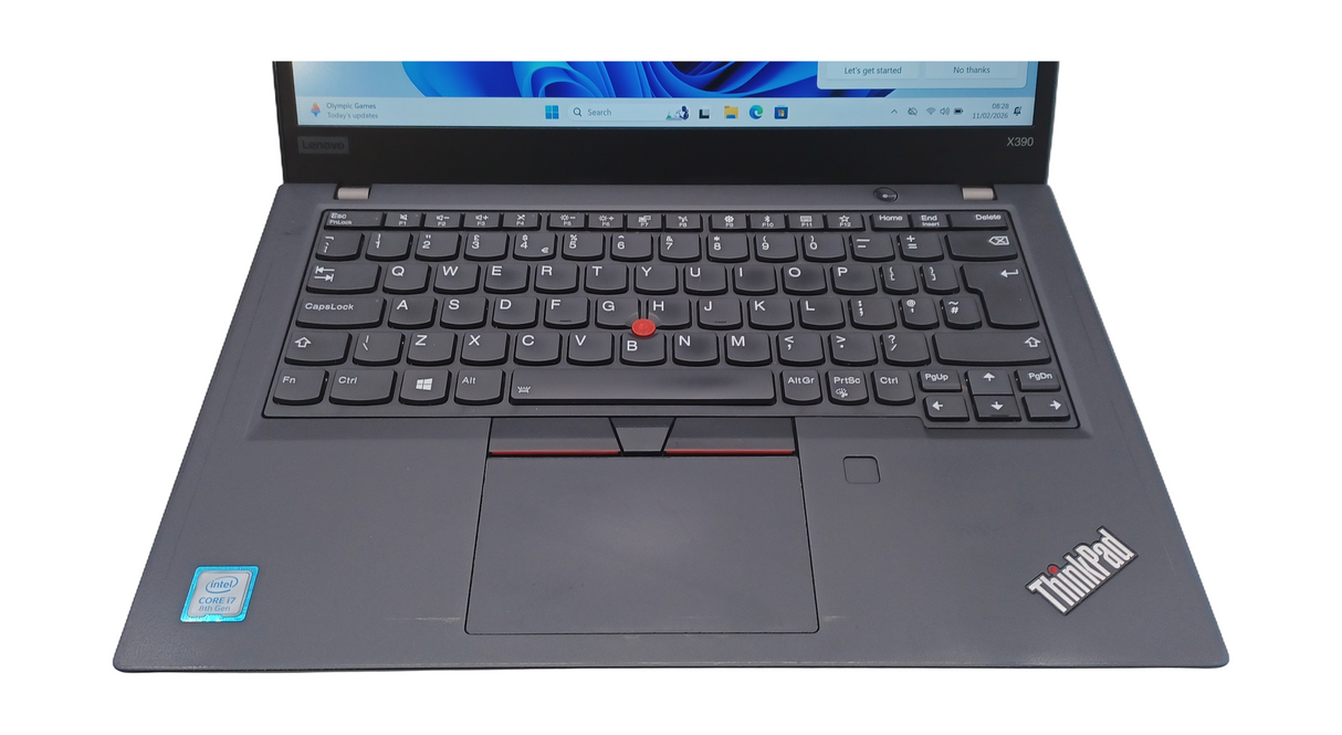 Ordinateur portable Lenovo ThinkPad X390, 13,3" i7 8ème génération, 16 Go de RAM, SSD 256 Go, Windows 11