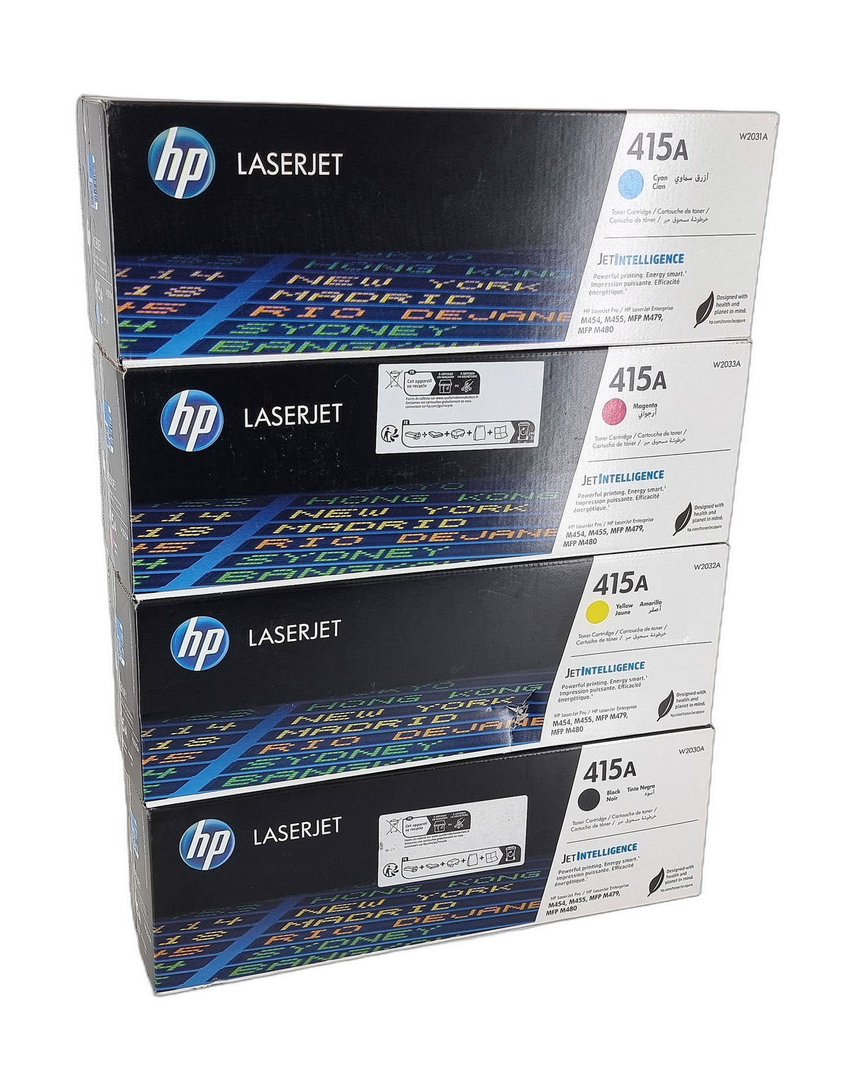 Genuine HP 415A CMYK Laser Toner Cartridge Set, Departures Livery, Sealed