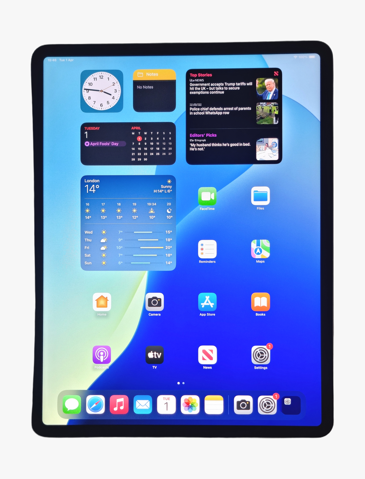 Apple iPad Pro 12.9" 3rd Gen Tablet, 256GB, Wi-Fi, Space Grey, A1876