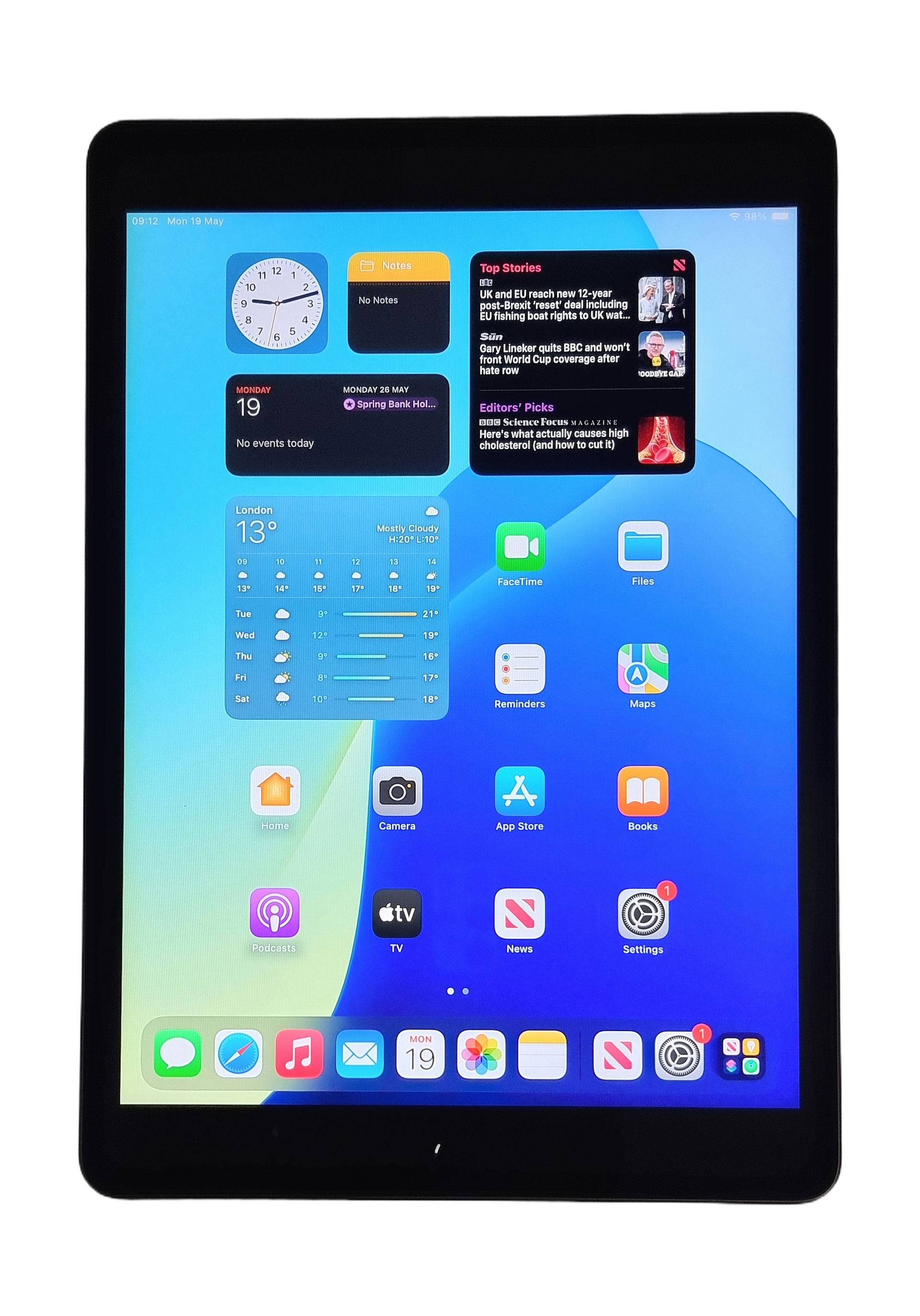 #836 iPad 第7世代 128GB Wi-Fi A2197 81% Apple iPad 7th Generation Tablet, 128GB, WiFi, Space Grey, A2197