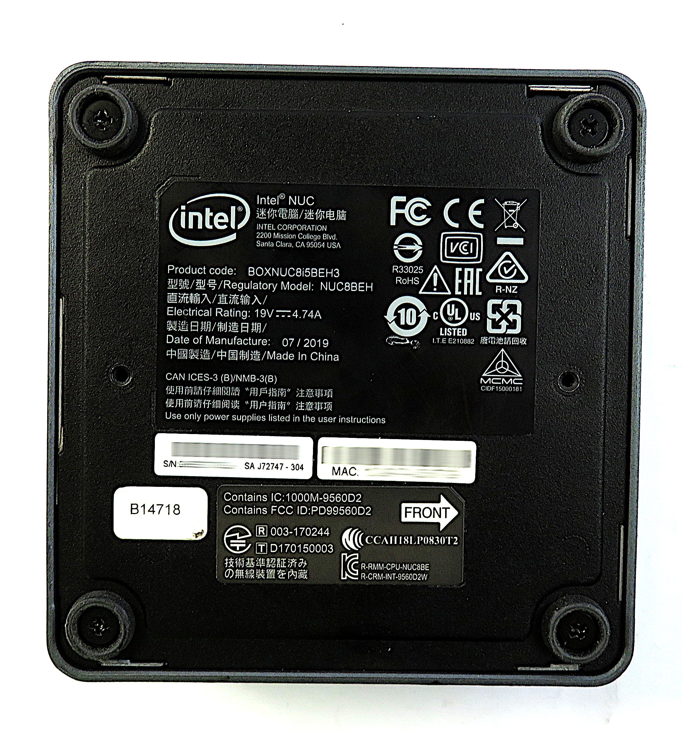 Intel NUC8i5BEH PC: 8th Gen i5 CPU, 8GB RAM, 256GB SSD, Windows 11
