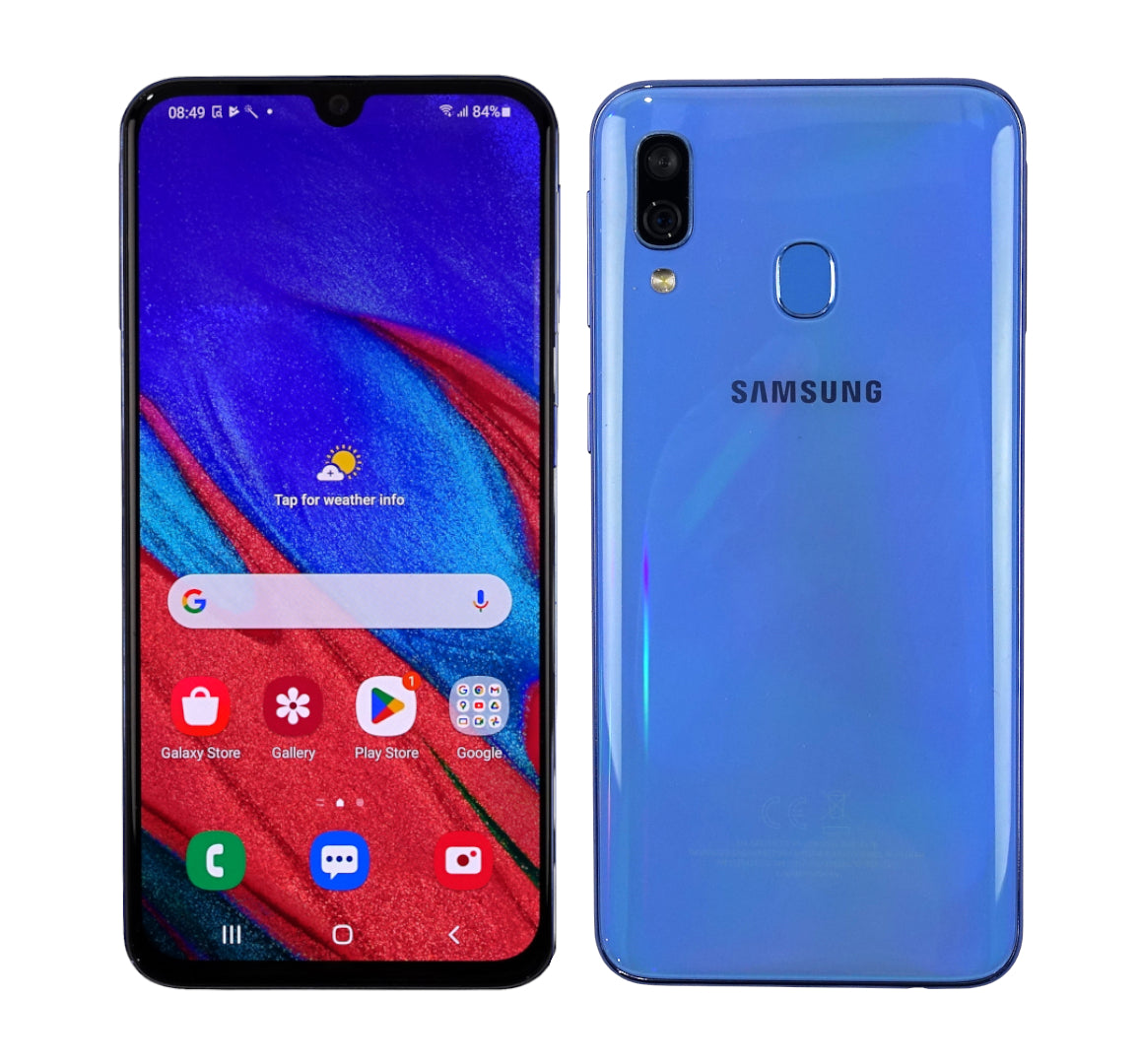 Smartphone Samsung Galaxy A40, 64 Go, Débloqué tout opérateur, Bleu, SM-A405FN